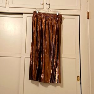 Carol Bird Long Gold Pleated Skirt 16W